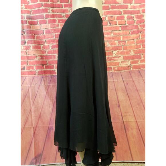 British India traveler Black Chiffon Polyester Women JR long Skirt Size 9 - Picture 4 of 7